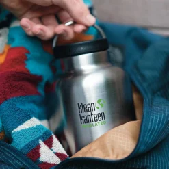 Klean Kanteen Insulated TK Wide With Café Cap 1900ml - Black -Klean Kanten Shop K64TKWSSL BS 64oz insulated bottle loop cap lifestyle